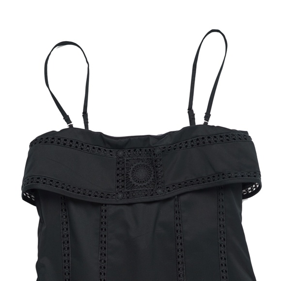 New JCREW Size 2 Crochet Panel Mini Dress in Black $268 CL647 - Picture 6 of 7